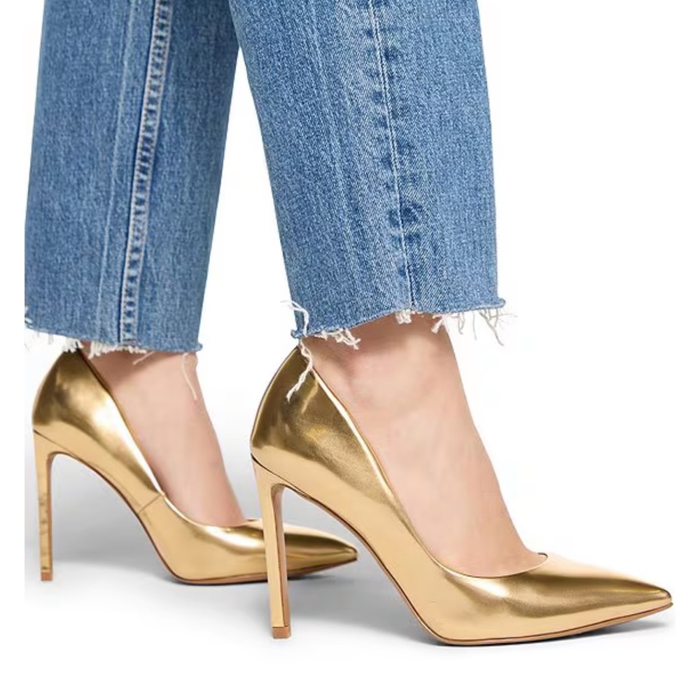 Aldo Metallic Gold Pointed Heels